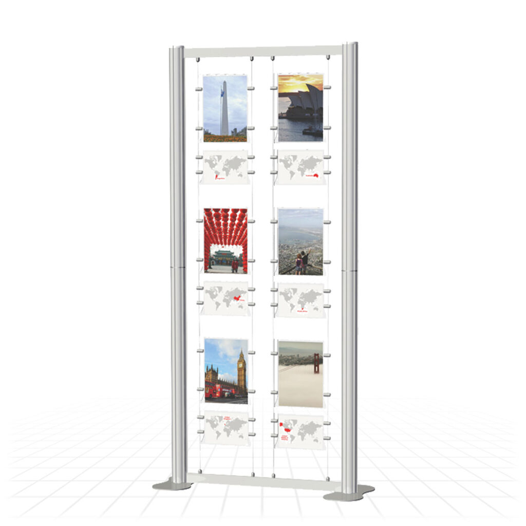 Floor Standing Poster Display Rack with Poster Bin Storage | 10 Swing  Panels with 2-Sided Viewing